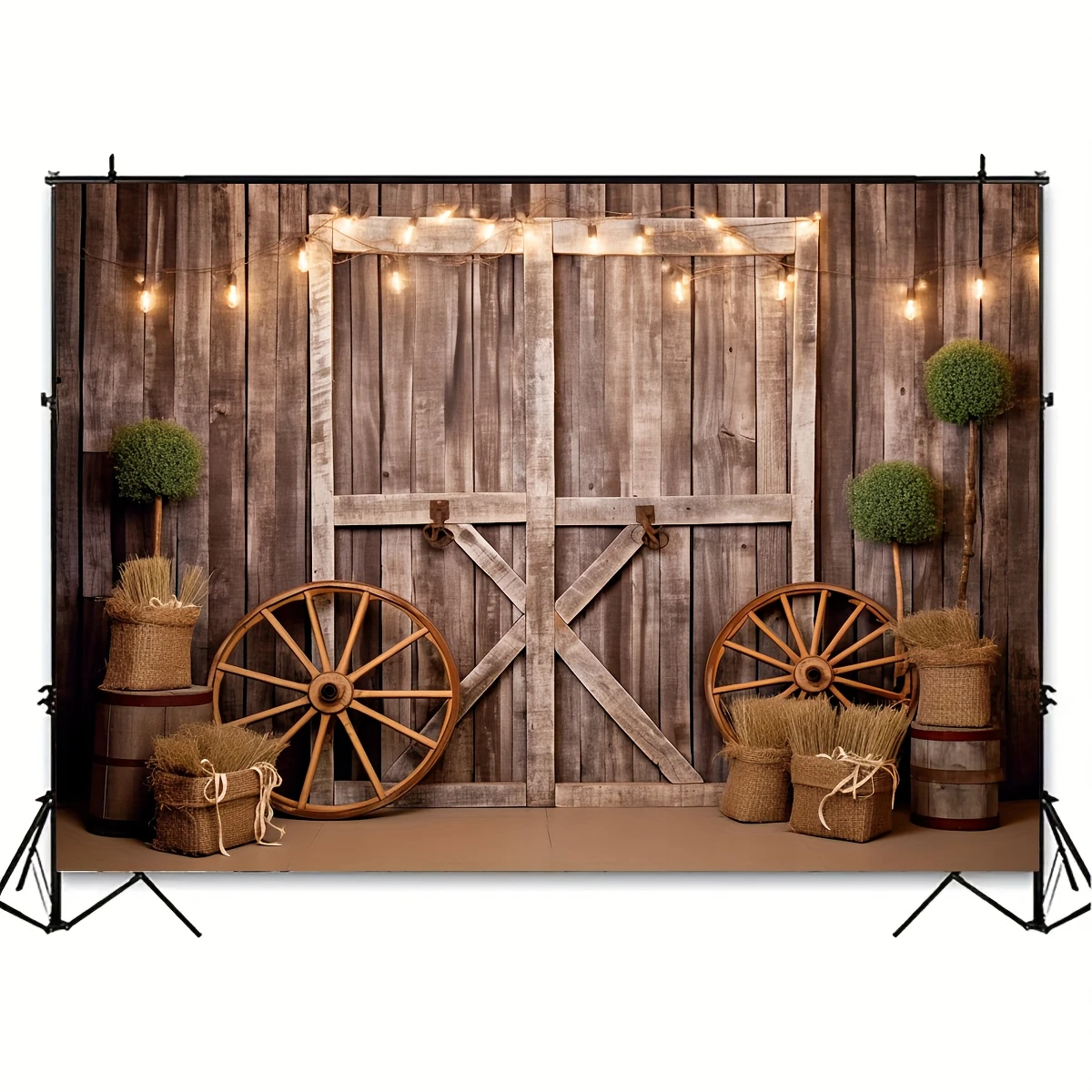 Western Cowboy background portrait photography picture Wild West Wooden house barn door retro kid