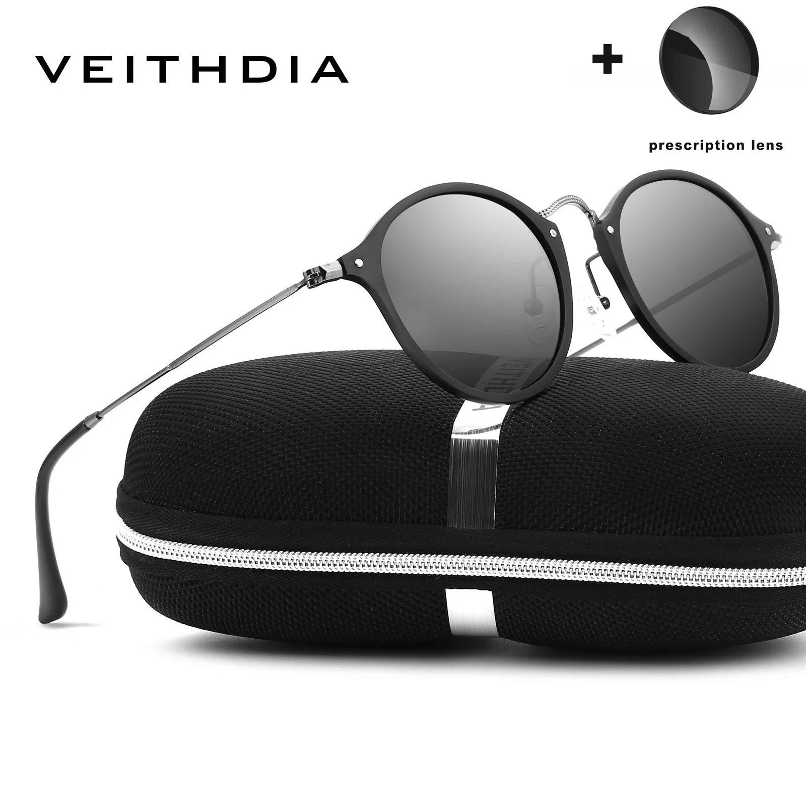 VEITHDIA New Customize Prescription Men‘s Sunglasses Fashion Glasses Polarized Sports Driving Myopia Eyewear For Female VPX6358