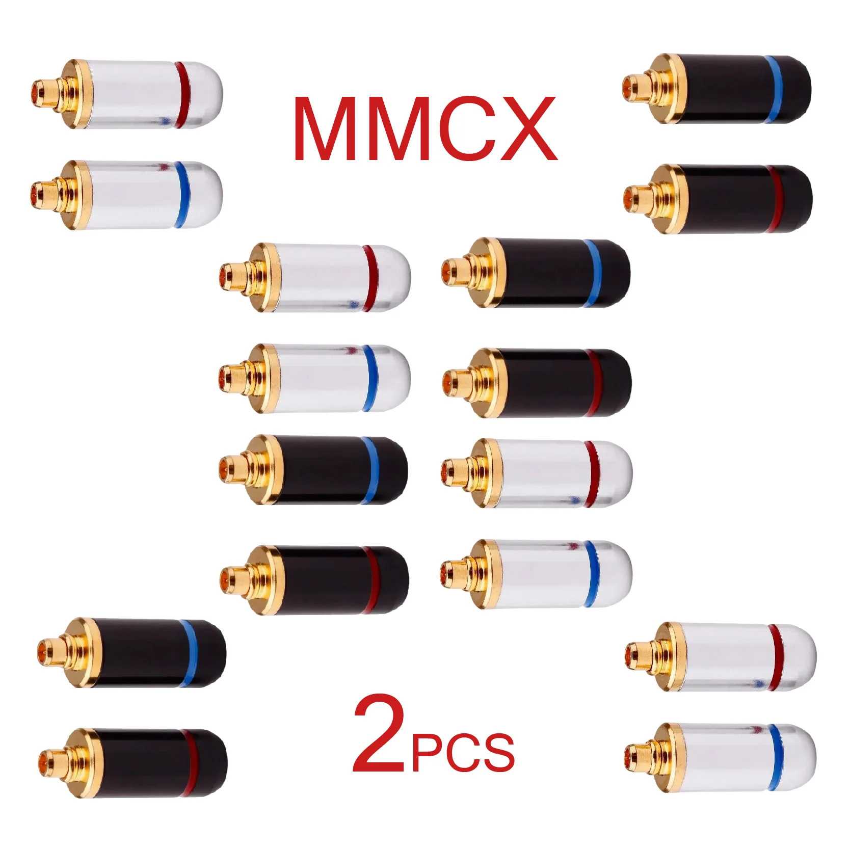 2pcs Earphone MMCX Male Plug Connectors Black and Silver for UE900 SE535 SE215 W10 W20 W30 Audio Jack DIY