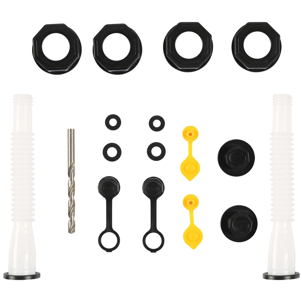 Gas Can Spout Replacement Gas Can Nozzle,(2 Kit-White) 4 Screw Collar Caps(2 Coarse Thread &2 Fine Thread-Fits Most Of The Cans) 