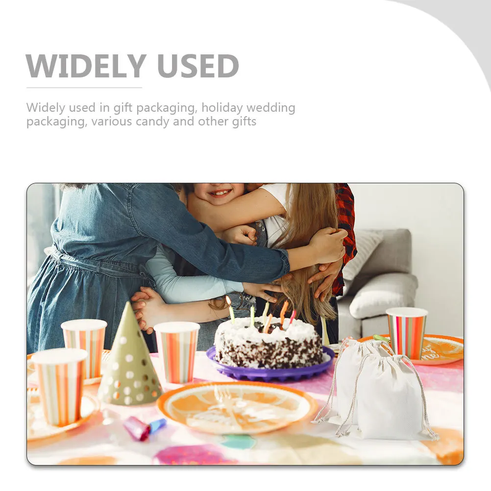 

3Pcs Drawstring Storage Bags Cotton Small Drawstring Pouches Gift Packing Jewelry Candy Packaging Wedding Party Favor