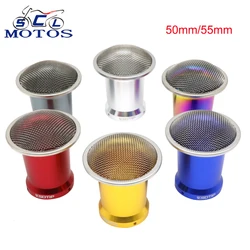 Sclmotos 50mm 55mm Motorcycle Carburetor Air Filter Wind Cup With Mesh Velocity Stack Horn Cup For PWK 21-34mm PE 28-30mm