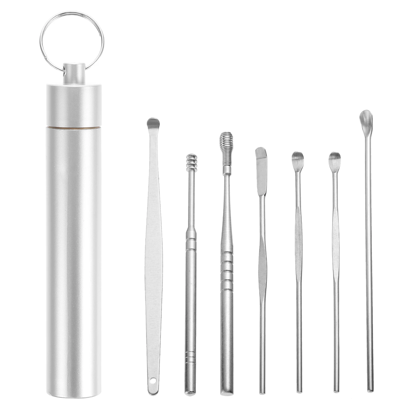 

7 pcs Ear Set Stainless Steel Wax Removal Tools Multipurpose Cleaning Kit Portable Ear Spoons Picks Hygiene