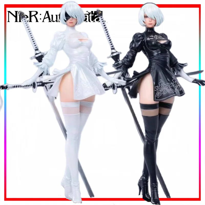 

Фигурка NieR: Automata, двухголовая, мультяшная, YoRHa No. Настольное украшение-фигурка «Боевой костюм» с высоким разрезом, модель Type B, 2 варианта, праздничный подарок