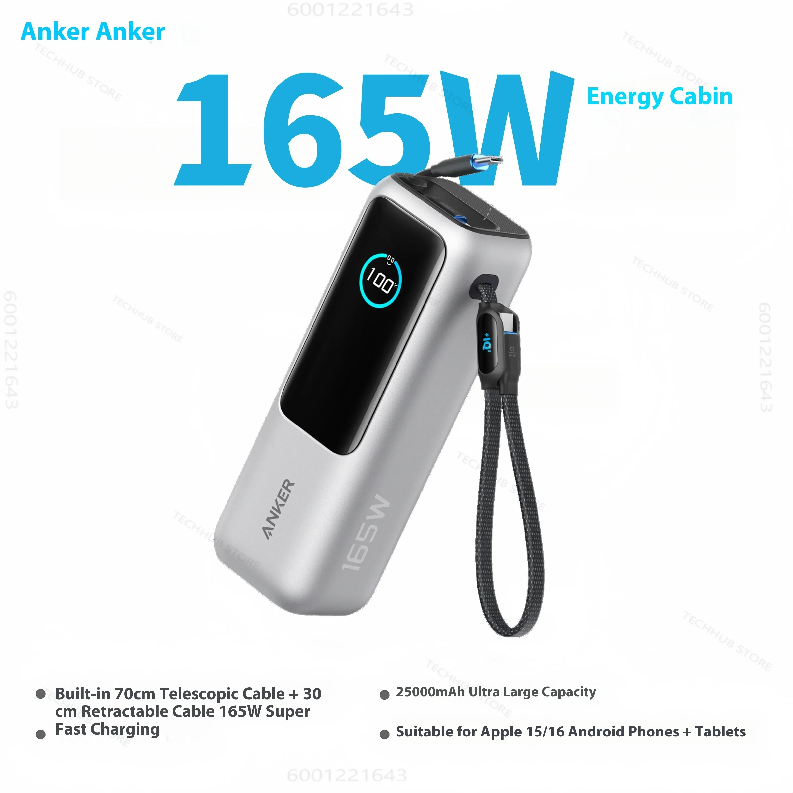 Anker Zolo 25000mAh Power Bank 165W Max Fast Charge High Capacity