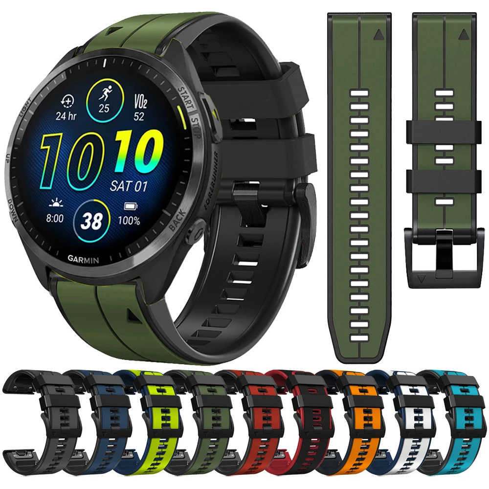 

Compatible with Garmin Forerunner 965 955 945 935 Quick Fit 22mm Watch Band, Silicone Strap For Garmin MARQ / Descent G1 Solar