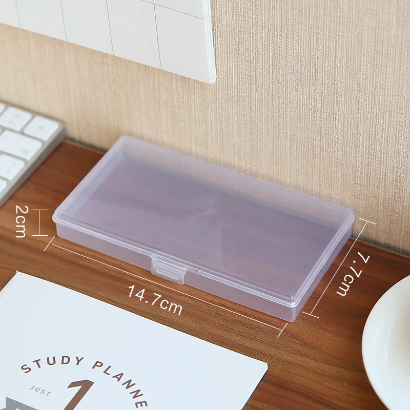 1 PC Transparente Kunststoff-Aufbewahrungsbox Organizer Aufkleberbox Desktop-Behälter Klebeband-Aufkleberbox Werkzeugkoffer Schreibwaren – Detail 8