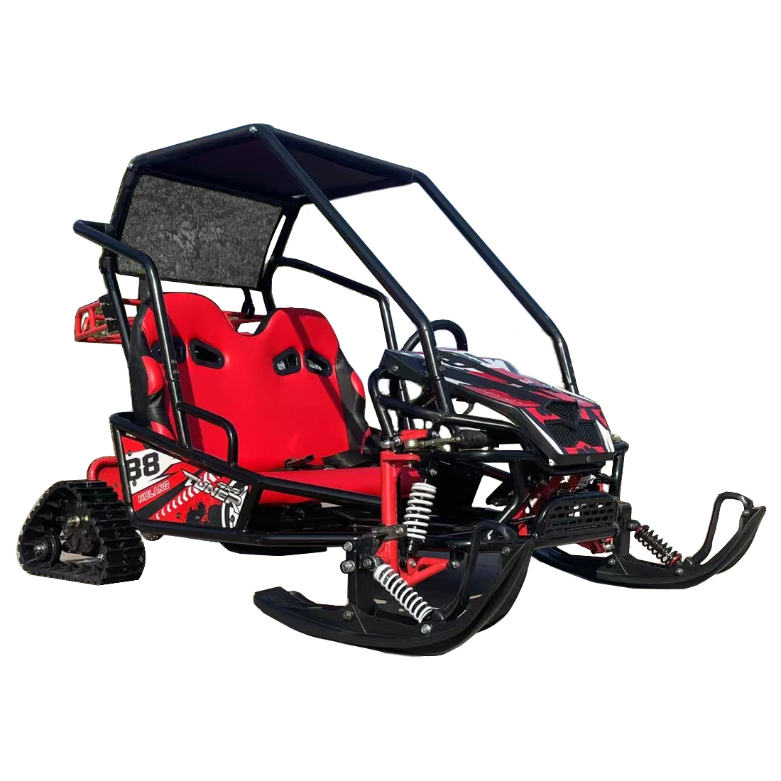 

125cc Two Person Snowmobile Go Kart for Kids, Max Speed 50KM/H