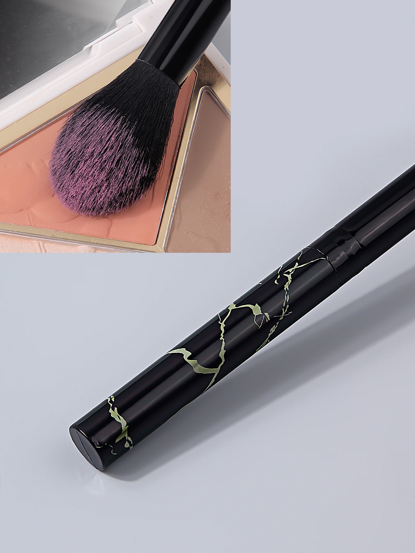 قطعة واحدة من فرشاة ناعمة عالية اللمعان من الرخام الأسود، فرشاة أحمر الخدود، فرشاة تفتيح، أداة فرشاة مكياج الوجه متعددة الوظائف #4