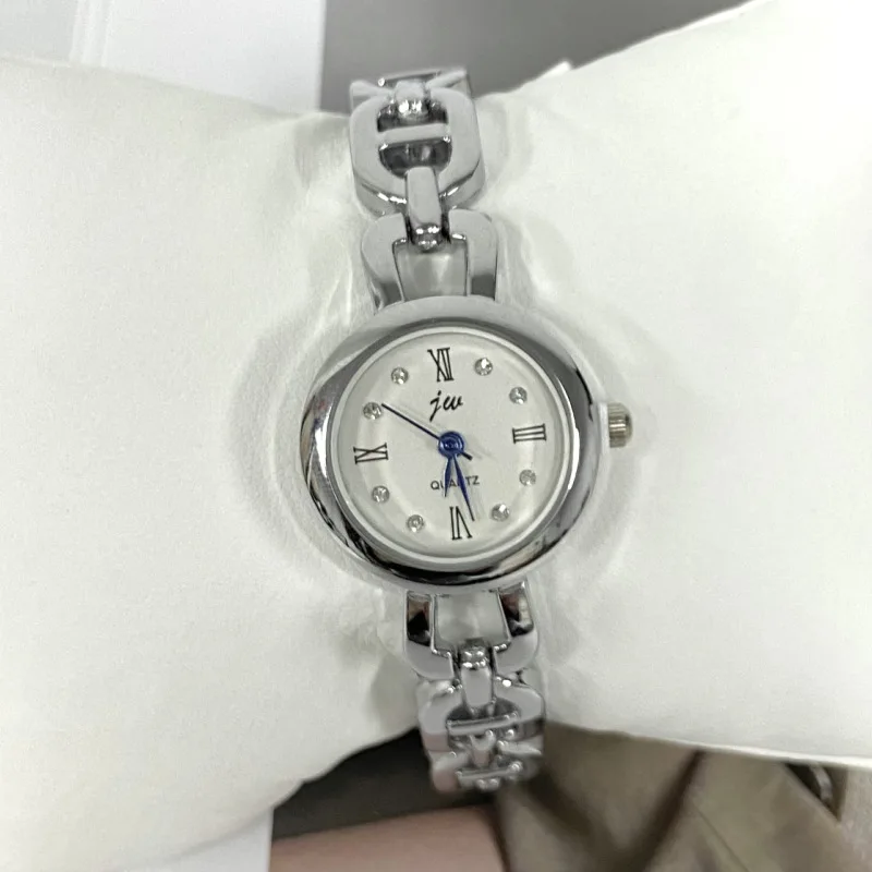 ساعة أنيقة للنساء ساعات كوارتز ذهبية فضية معدنية باند السيدات Reloj أنثى سوار Orologio الماس علبة صغيرة ساعة اليد