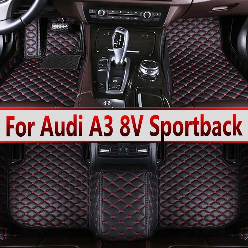 

Car Floor Mats For Audi A3 8V Sportback 2013~2019 Waterproof Rug Anti Dirt Pad Luxury Leather Mat Full Set Car Accessories 2014