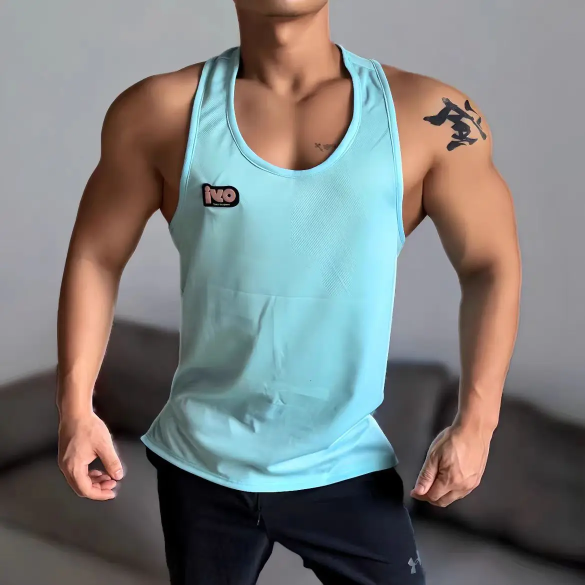 Quick drying Sexy Sleeveless Sports Fitness Men's Candy Color Slim Muscle Tank Top Nightclub Male Dancer Stage Performance Vest