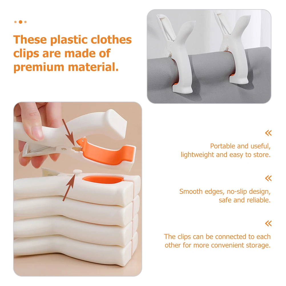 

4pcs Plastic Clothespins Windproof Strong Clamping No-Slip Laundry Clips for Towels Socks Pants Underwear Beach Quilt Hanger