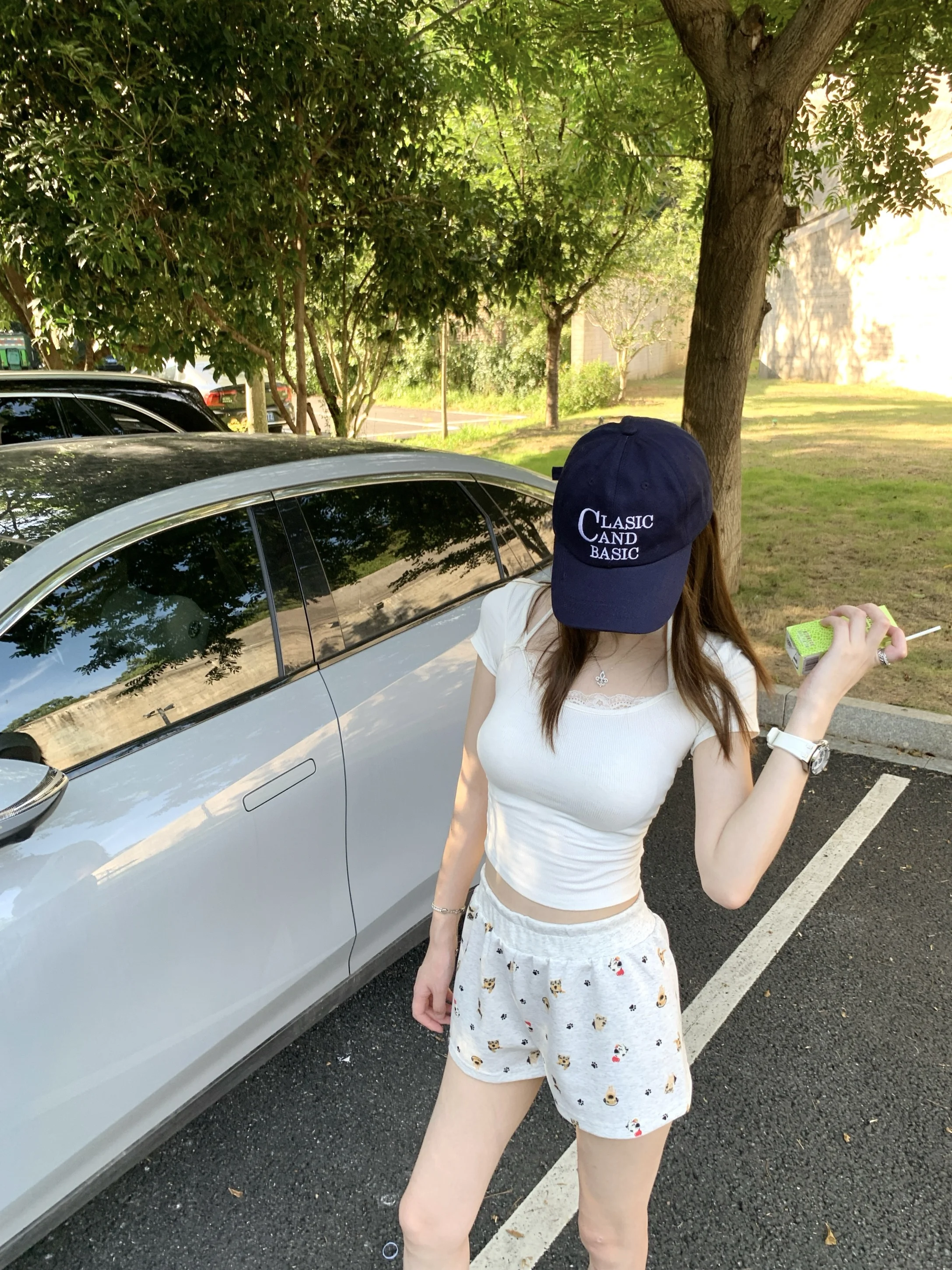 

Cute Summer Cartoon Dog Print High Waist ort Pants for Women Casual Straight Leg High Waist ket Design Summer orts