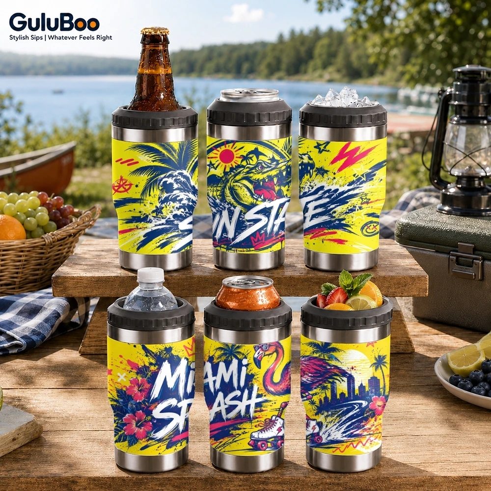 Cool Beast Graffiti Vacuum Flasks 4-in-1 Versatile Cooler: One Cup, Total Freedom from Brews to Beer