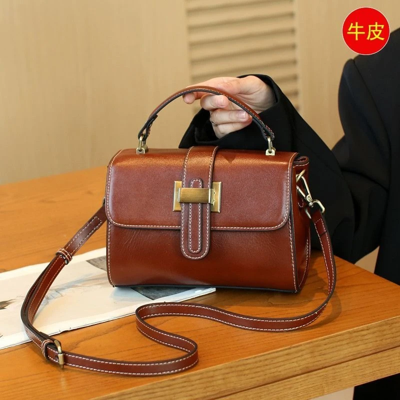 Popular 2026 New High-end Leather Bag Women Messenger Package High-end Light Luxury Brand Crossbody Bags Portable Shoulder Pack