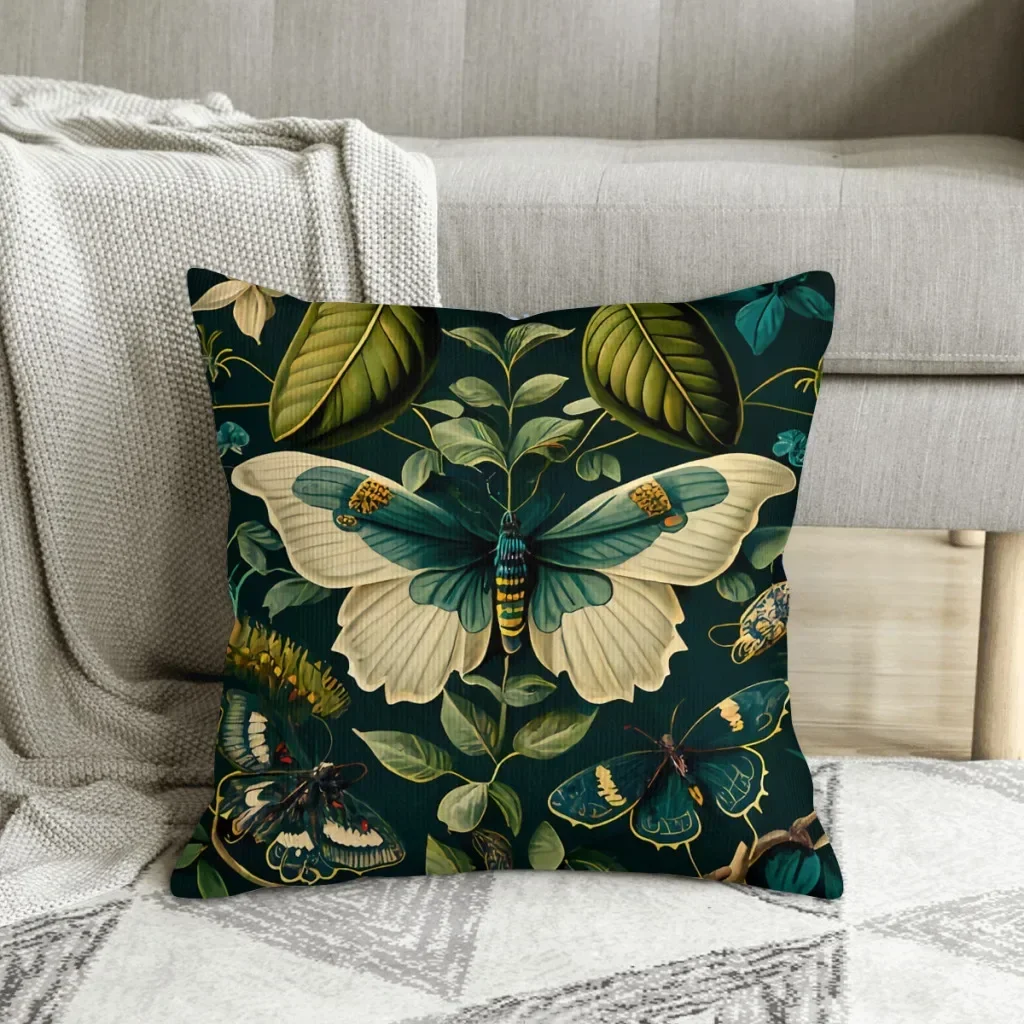 Fairytale Butterfly  Polyester Cushion Cover For Sofa Chair Decorative Soft Pillow Cover pillow covers decorative