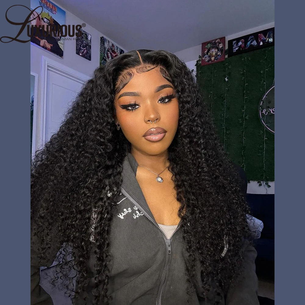 13x4 Bouncy Curly Human Hair Wigs For Women Jerry Curly 360 Full Lace Wig Preplucked Brazilian Invisible Lace Wig 250% Remy Hair