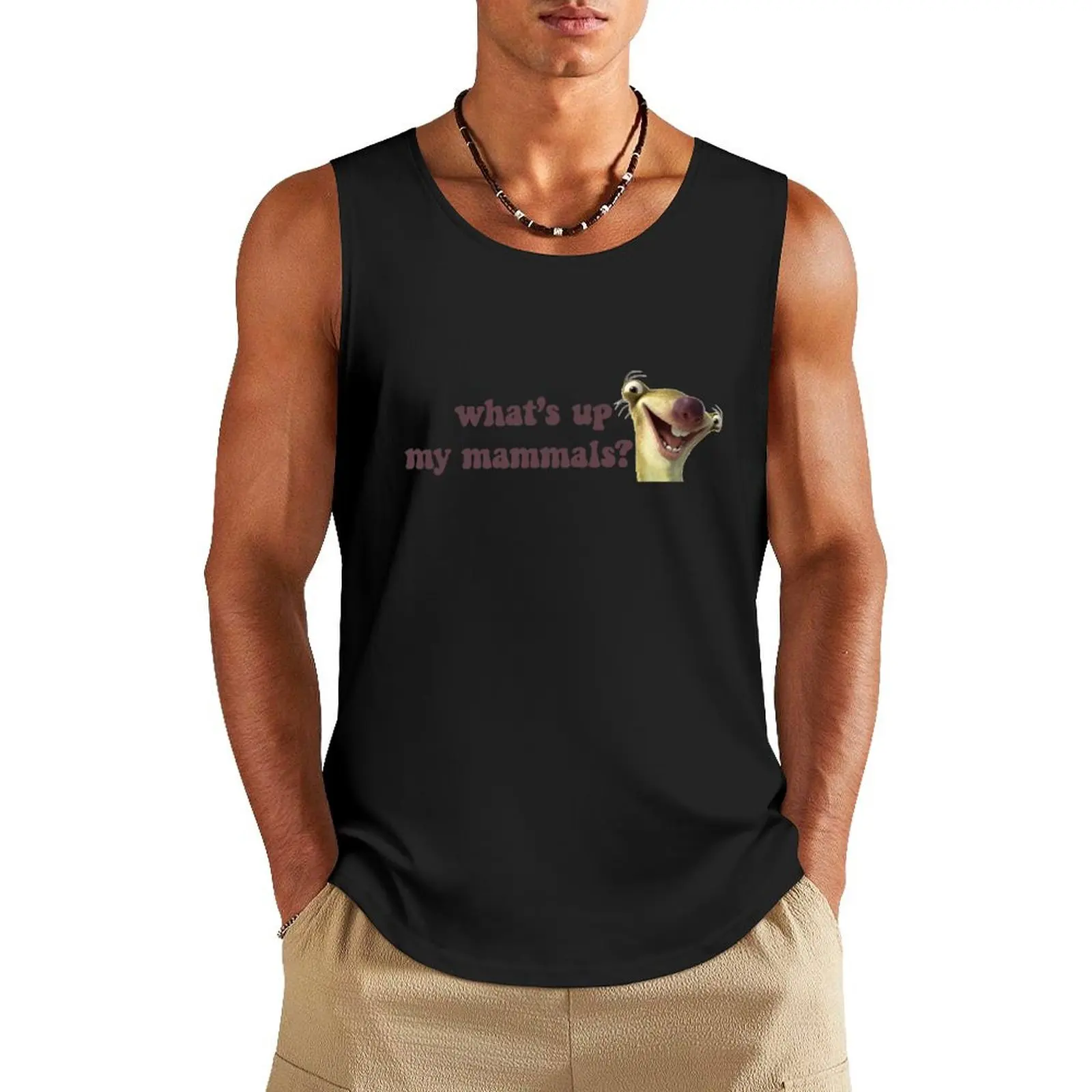

Sid the Sloth Tank Top gym clothing men cute tops Fitness men clothing men gym