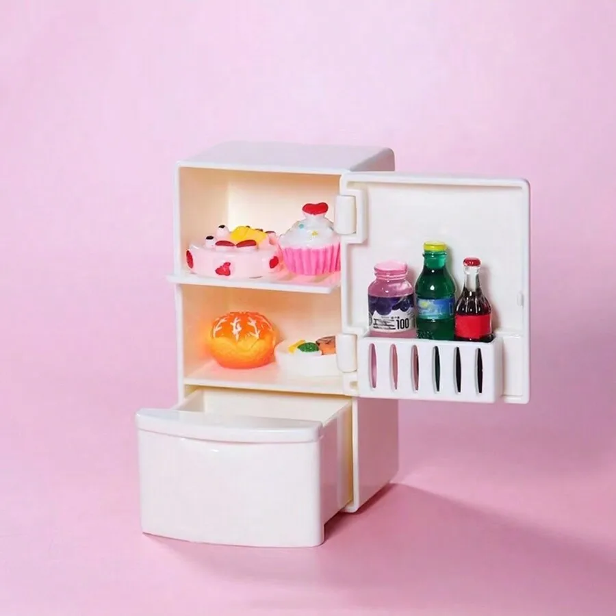 Dollhouse Miniature Refrigerator: 1/12 Mini Simulated Kitchen Scene Model, Collected by Miniature Enthusiasts