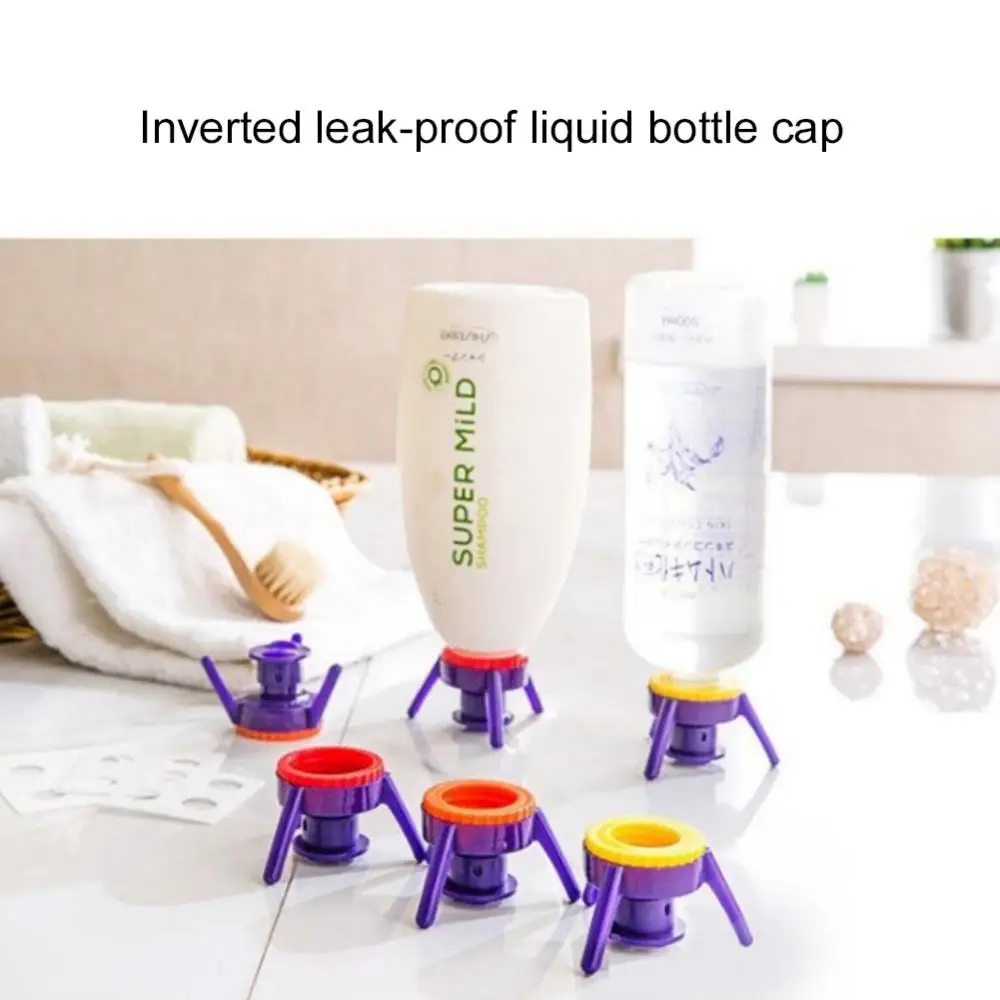 Bottle Cap Stand Kit Bottle Holder Useful Shampoo Bracket Leakproof Cover Flip-it Drops Squeezing Inverted Stand Cap Toss It