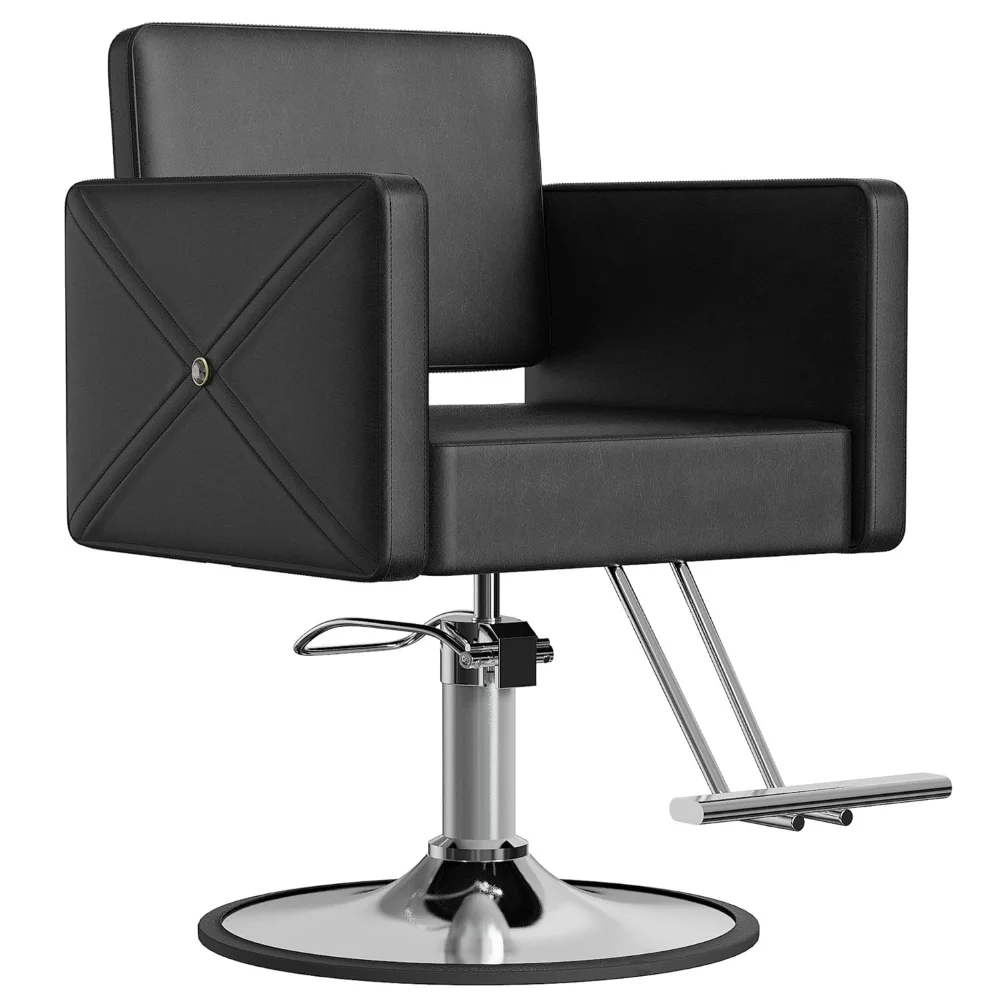 

Barber Chair for Hair Stylist, Height Adjustable Hydraulic Hair Salon Chair, 360 Degrees Rotation, Multi-Function Shampoo Chair