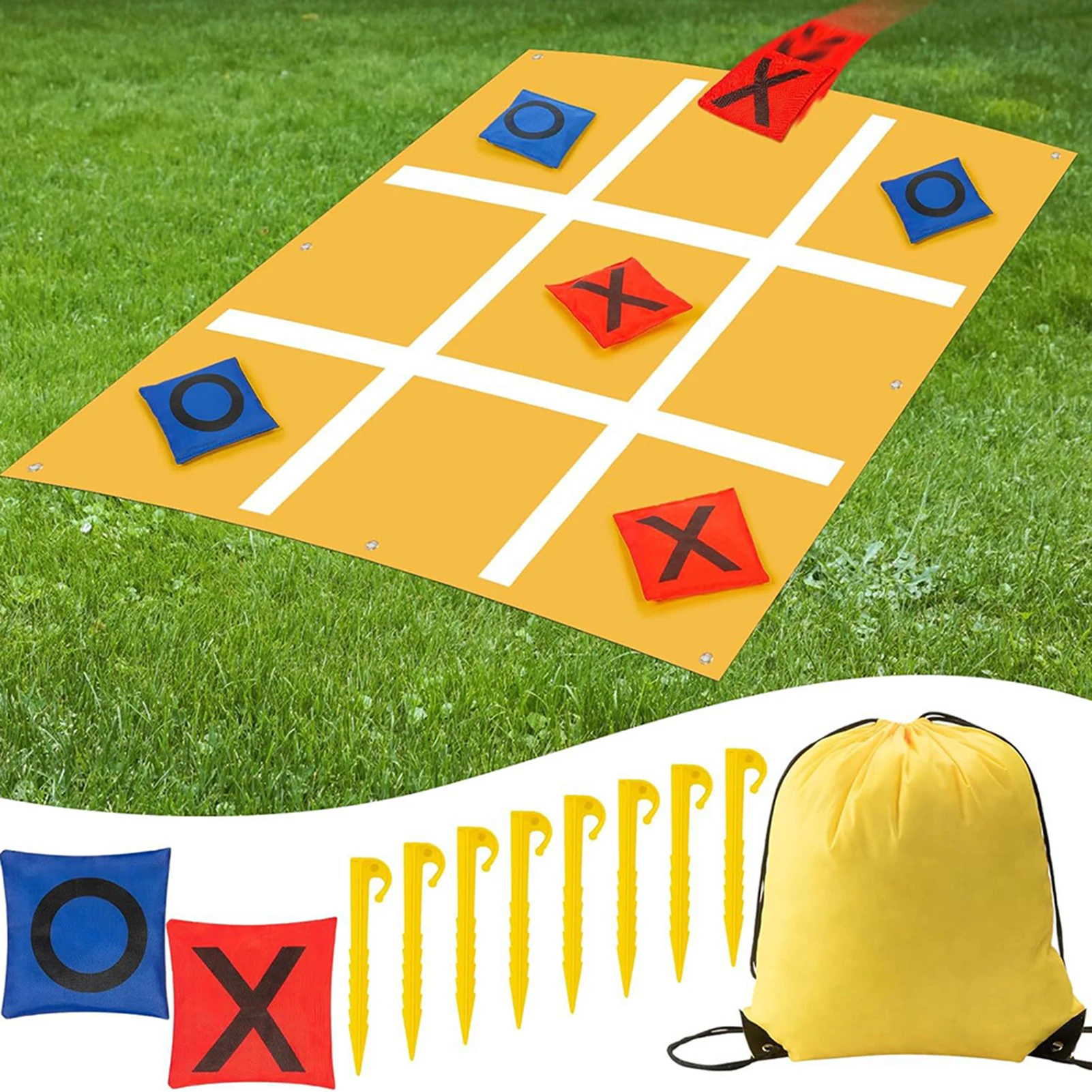 

Giant-Tic-Tac-Toe Bean Bag Toss Game для детей, семей, развлечения на открытом воздухе, интерактивная игра-брос для двора, лужайки, кемпинга, пикника