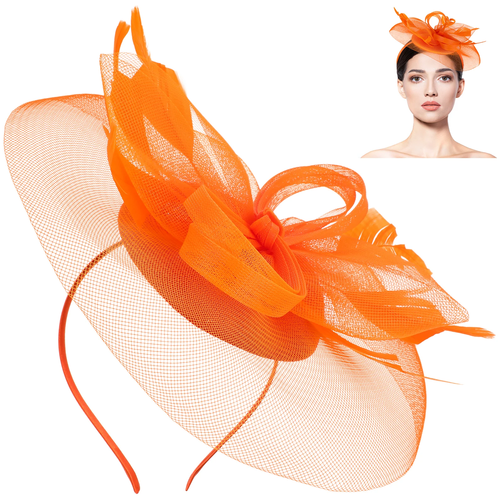 

Durable Gauze Fascinator Hat Women Headband for Tea Party Wedding Banquet Mesh Design Light Weight Fascinator Hat