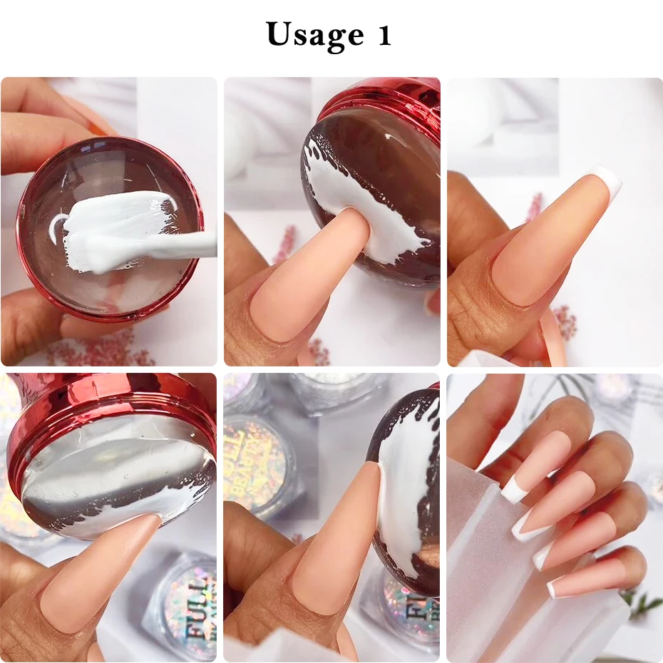 Jelly Silicone Nail Stamper Scraper With Cap Set for French and Nails Polish Print Transfer Templates Designs Manicure Tools