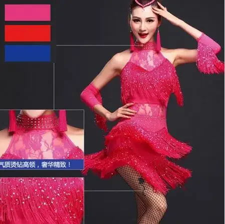 Robe de danse latine pour femme, frange sexy, salsa, salle de Rh, tango, cha cha, rumba, samba, robes pour phtaline, femme, fille, dame, nouveau