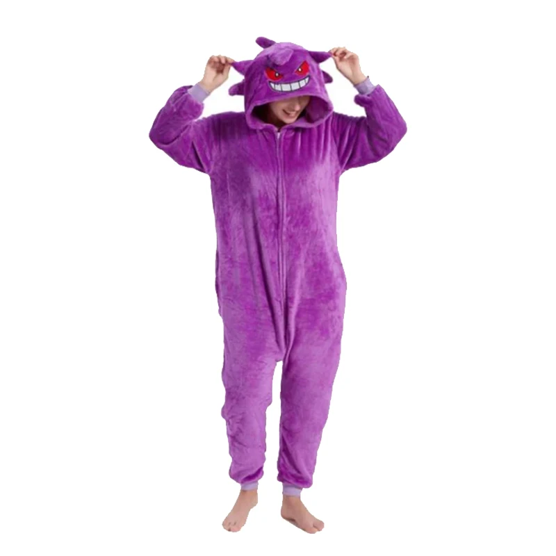 Pokemon Onesies Cartoon Cosplay Costume Women Pajamas Flannel Animal One-Piece Full Body Pijama Anime Halloween Christmas Gift