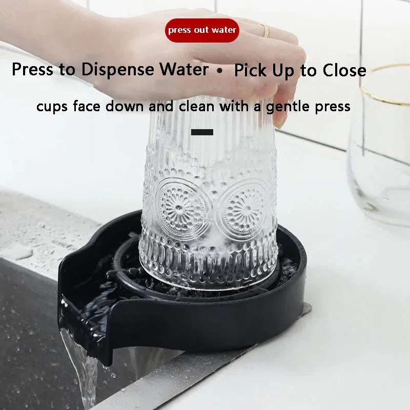 High Faucet Glass Rinser for Kitchen Sink Automatic Cup Washer Bar Glass Rinser Coffee Pitcher Wash Cup Tool Kitchen Accessories