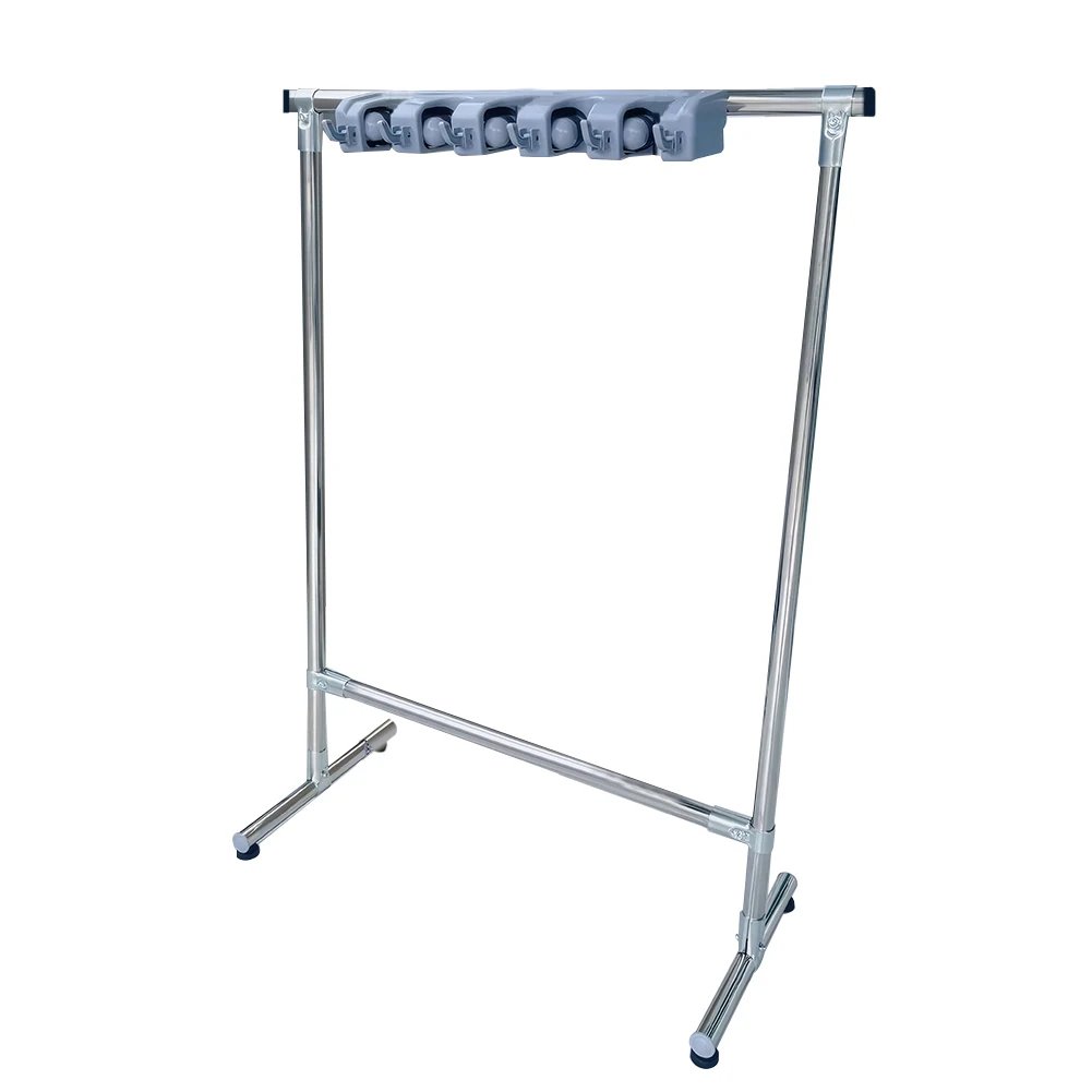 

Mop Storage Rack Waterproof Standing Broom Organizer Wear Resist Multi-Functional Mop Holder for Home Kitchen Storage Rack