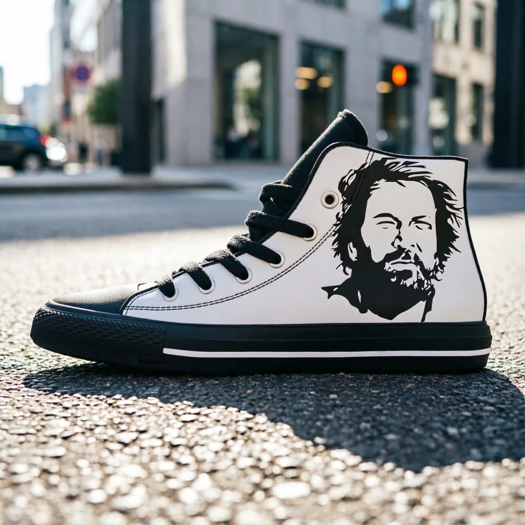 

Bud Spencer Exclusive Custom High Top Shoes, Classic Film Culture Art Print, Comfort Breathable Sneakers, Unisex Leisure Outdoor