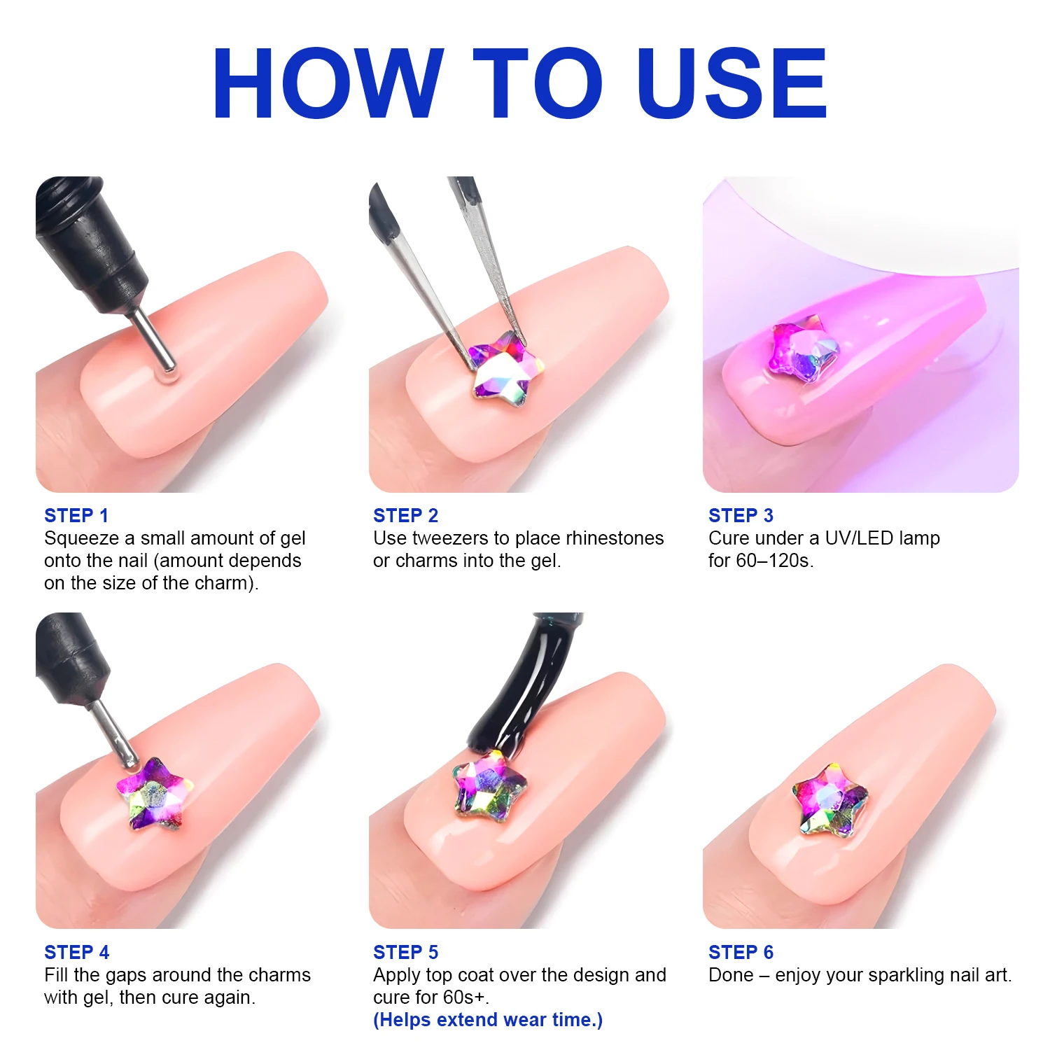 TWOING 15ml Strass-Klebegel, UV-LED-Nagelkleber für Edelsteine, Kristalle & Charms, Fugenfüllung, Langanhaltender Halt – Detail 6