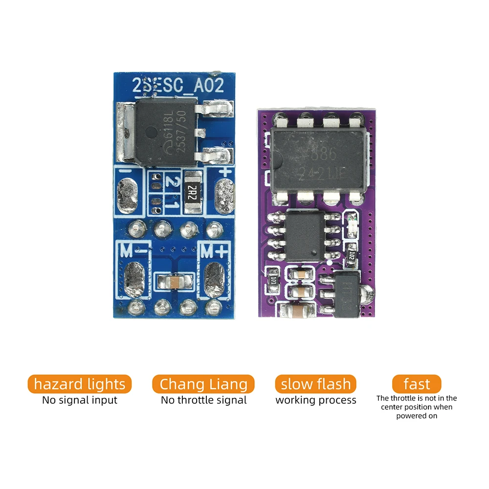 1-2pcs 1S 2S 3S 7.5A Brushed Esc One-way/dual-way Electronic Speed Controller Module For Modified Car Rc Truck Speed Ccontrol