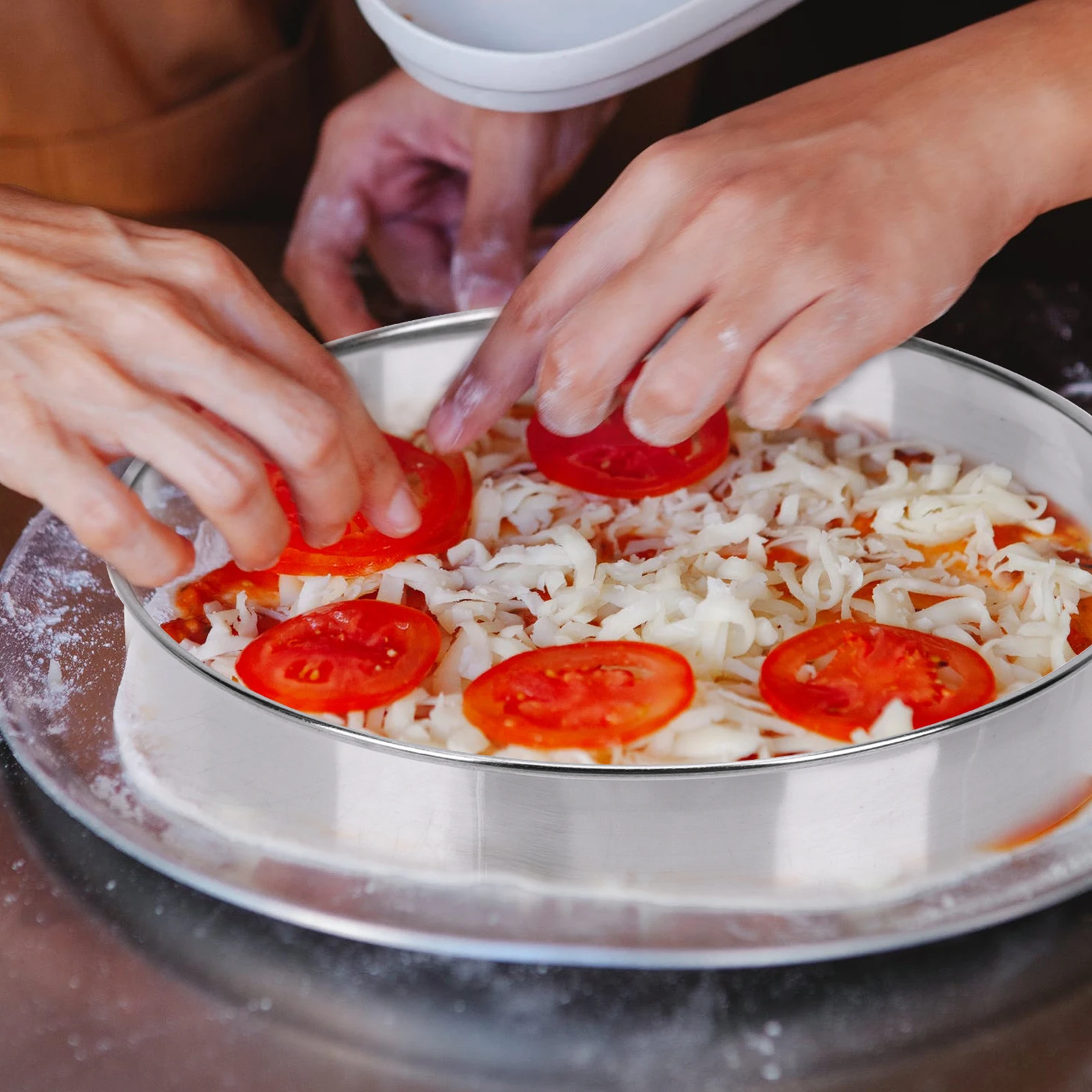 

Stainless Steel Deep Pizza Baking Ring Round Crust Tool for Oven Cake Scones Kitchen Accessories Easy Clean High Temp Resistant