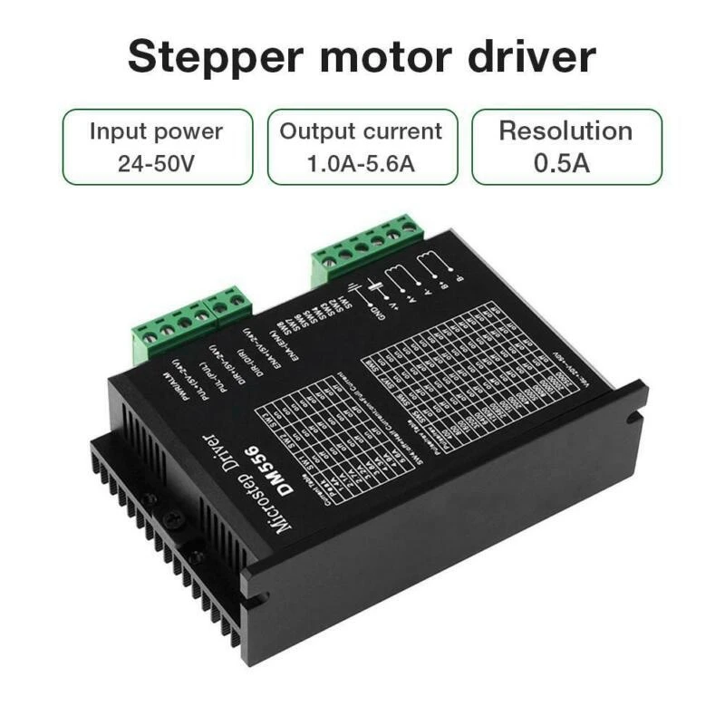 Digital Stepper Driver, Dm556 Progressive Motor Driver Is Suitable For Nema 23, Nema 24 And Nema34 Stepper Motors