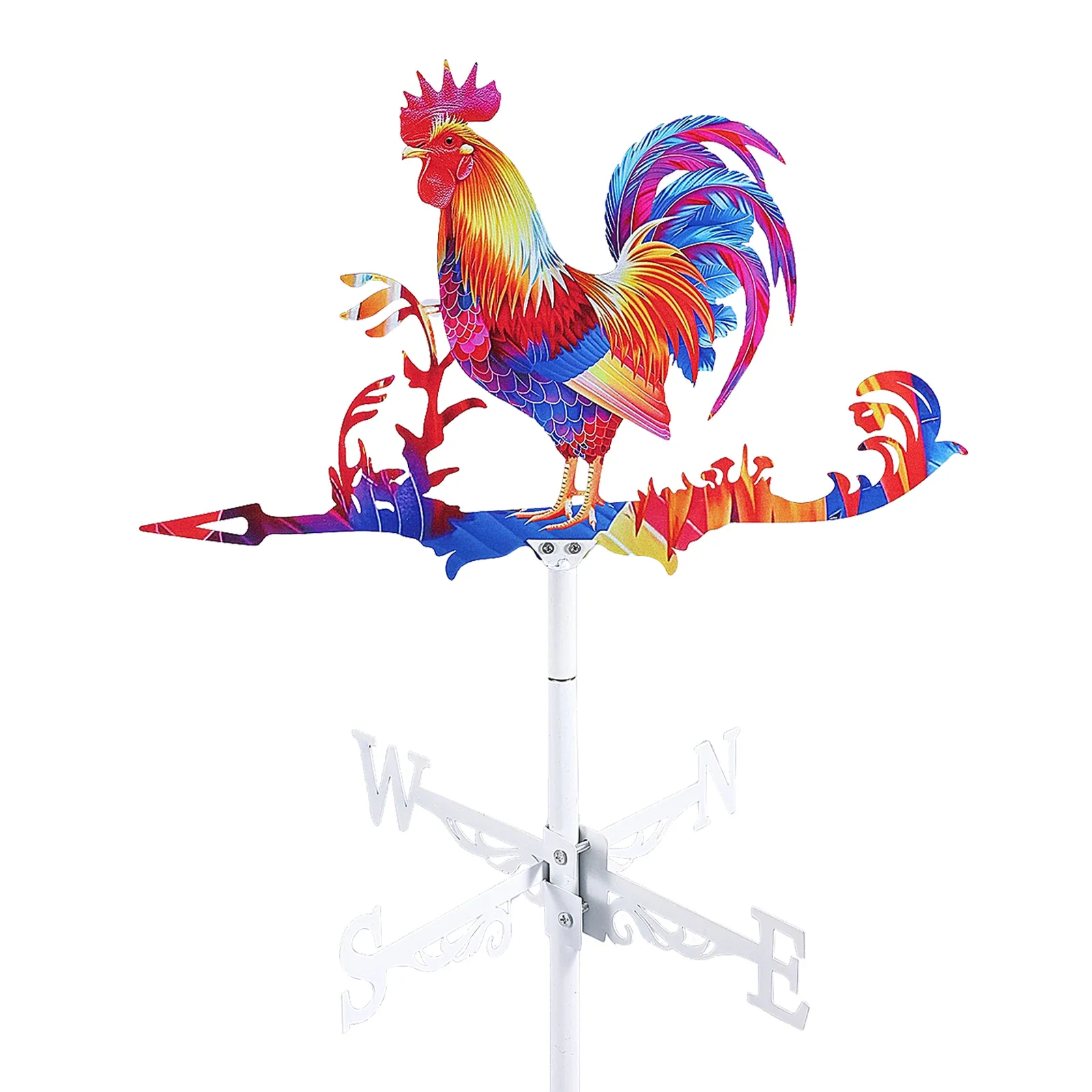 

Colorful Stainless steel Rooster Wind Vane Rooftop Weather Indicator Wolf Decorations Retro Outdoor Garden Farm Wind Direction