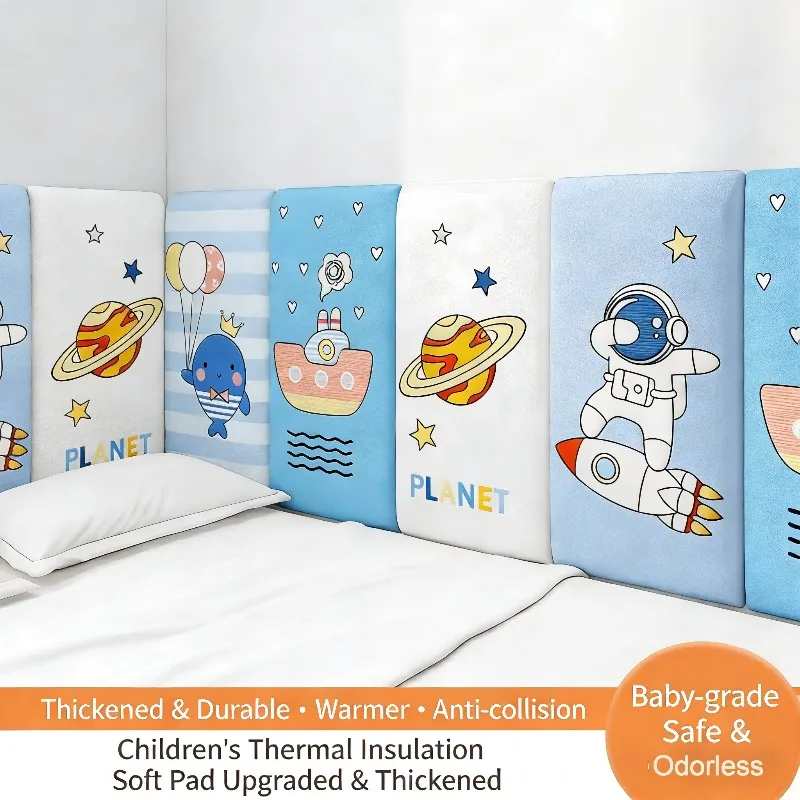 Self-Adhesive Anti-Collision Wall Padding for Kids, Tatami Style Bedside Headboard Cushion, Soft Wall Protector for Bedroom