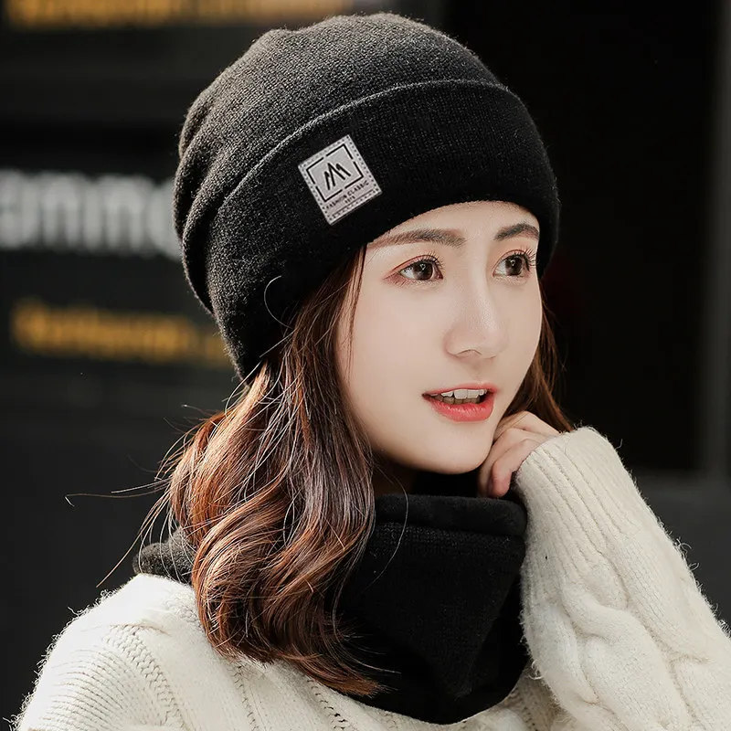 للجنسين قبعة قبعة عادية الشتاء الحياكة قبعة عادي مترهل القبعات الخريف والشتاء إضافة قبعة مبطنة بالفراء