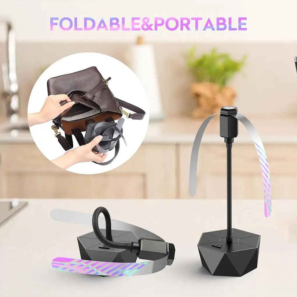 

Portable Fly Swatter Fan Effective Fly Repellent For Everyone And When Rotated 360° Fly Trap Outdoor two Charging model