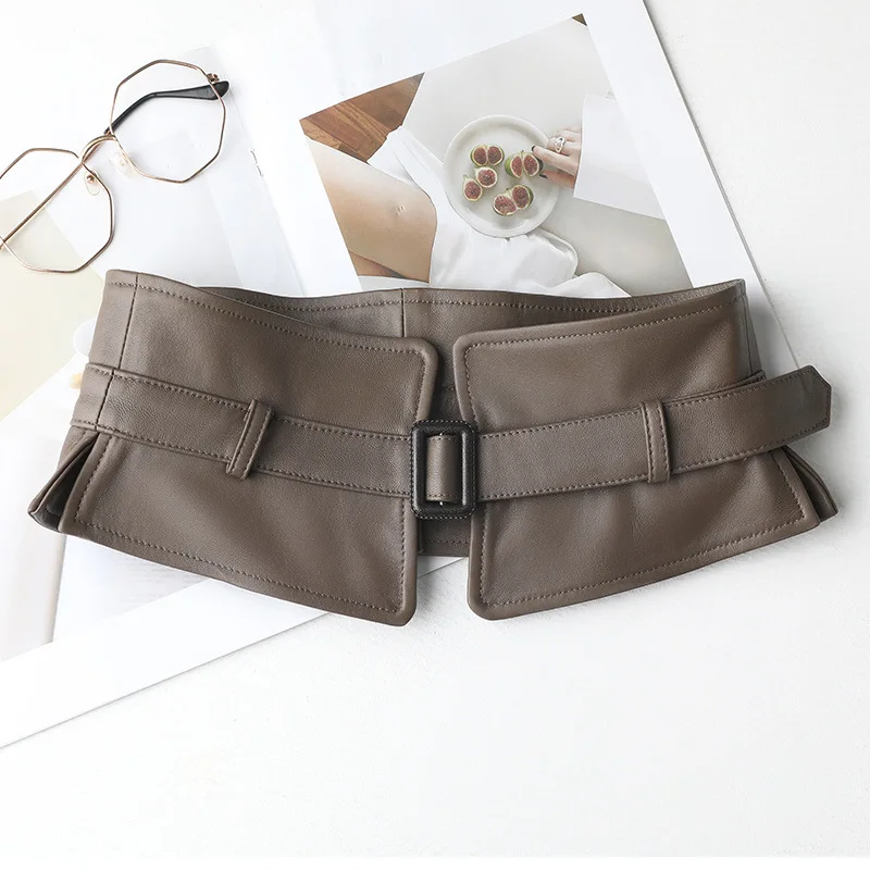 2023 New Fashionable And Versatile Waist Cover Genuine Sheepskin Leather Belt E38