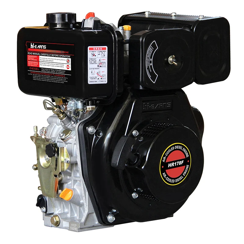 

3.8kW Single Cylinder Oil Bath Air Filter Easy Operate HR178F Keyway Shaft Euro 5 Air-Cooled Motor Engine Bearing