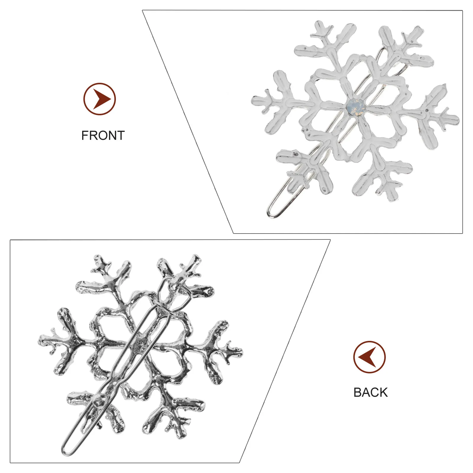 

8Pcs Snowflake Hair Clips Christmas Alloy Barrettes for Women Girls Shining Hairpin Xmas Party Accessories Lovely Design