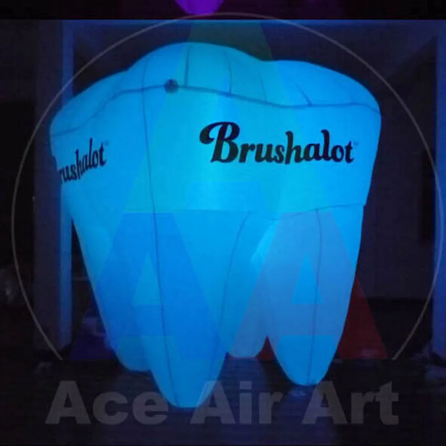 Inflatable Tooth Balloon with LED Light, Tall Attractive Advertising, Made by Ace Air Art, 2.5m, 8ft