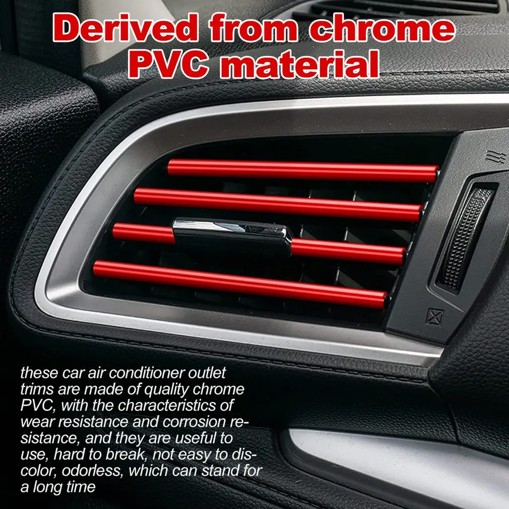 20pcs Air Outlet Strips Air Conditioner Decorative Car Universal Waterproof Flexible Cars Interior Decor Car Styling Accessories