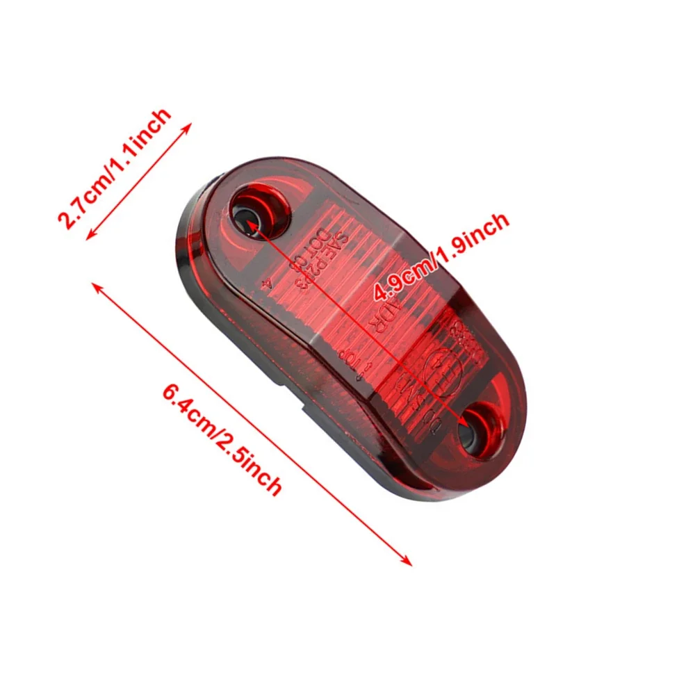 10Pcs Cargo Light 12V 24V LED Side Marker Position Lights Trailer Clearance Light Truck Sidelight With E Mark Symbol
