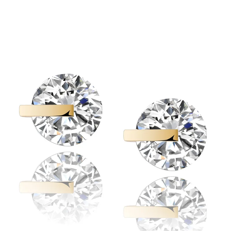 

1 Pair 10 K Earrings Hip Hop Ice Out CZ Earring for Men Women Fashion Jewelry Drop Shipping