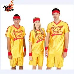 Crazy Dodgeball Average Joe's Adult Yellow Jersey Costume Set A True Underdog Story Dodgeball Cosplay Costume Halloween Outfit
